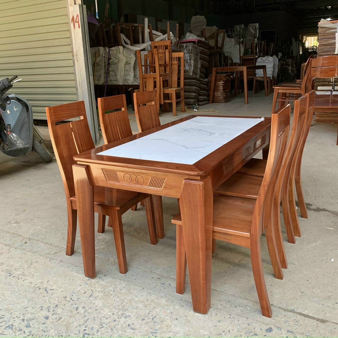Bộ bàn ăn 6 ghế gỗ xoan đào