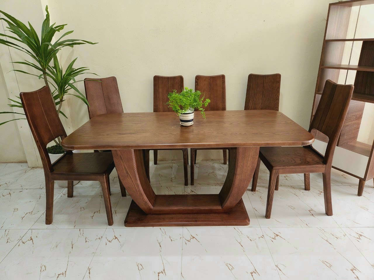 Bộ bàn ăn 6 ghế gỗ sồi nga