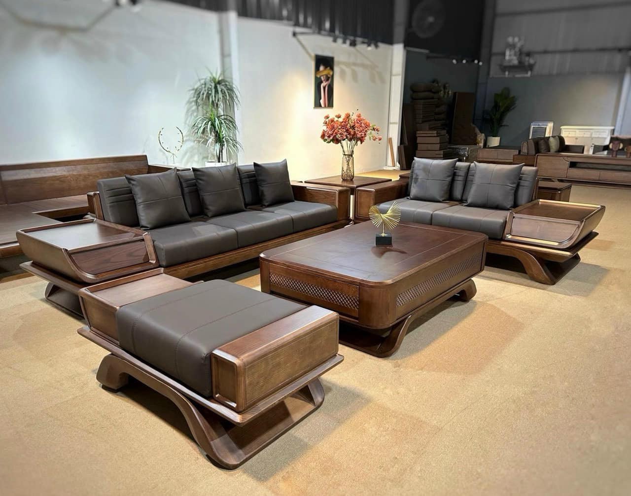 Sofa gỗ sồi nga cao cấp hàng loại 1