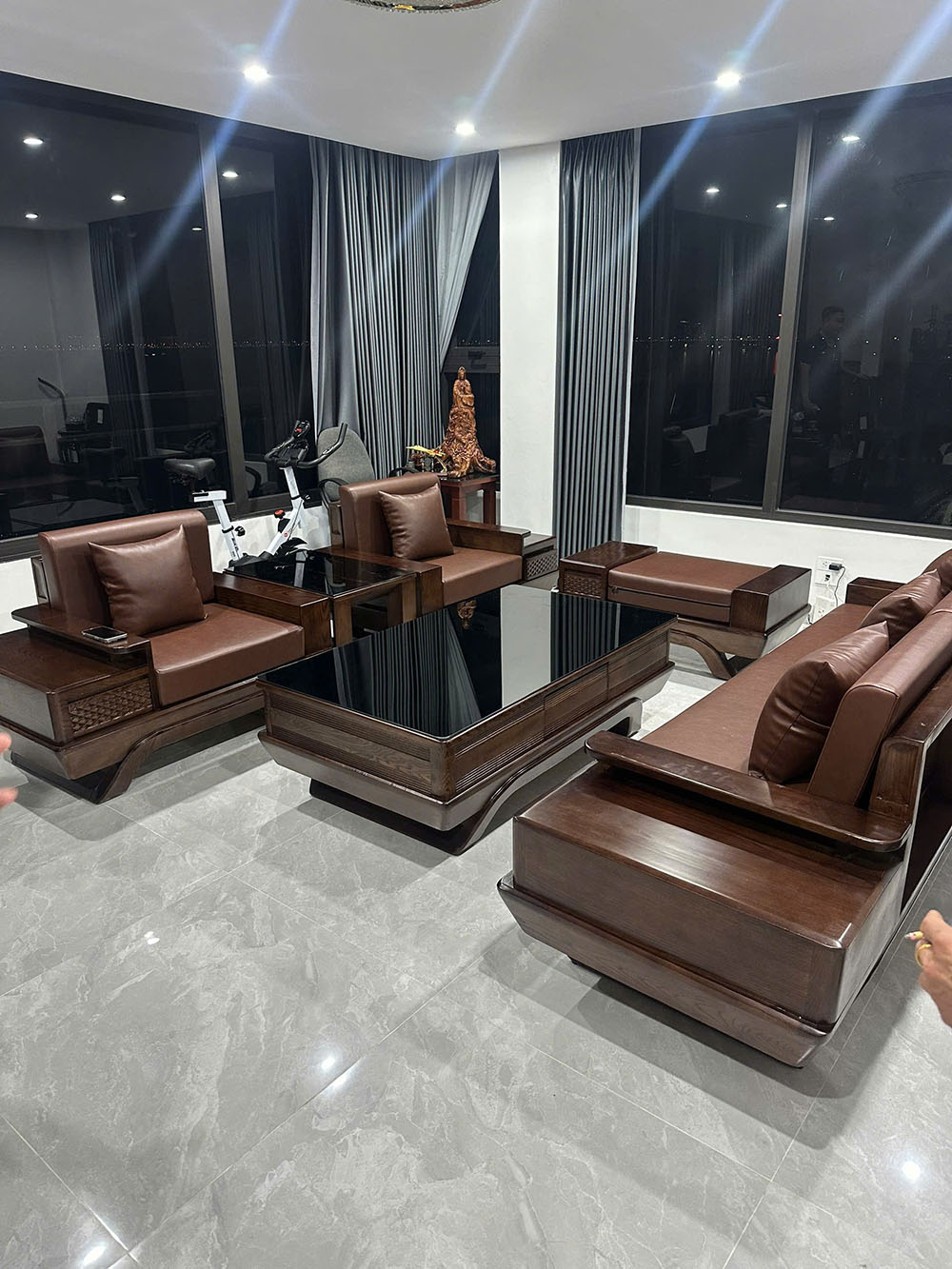 Sofa gỗ sồi Nga cao cấp gỗ tự nhiên 100%